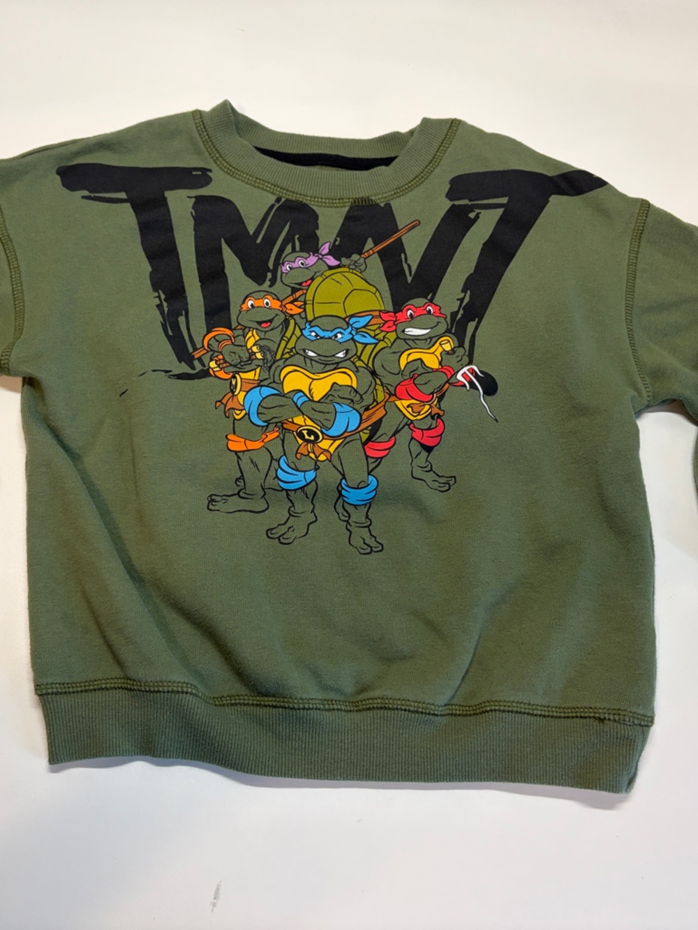 Teenage Mutant Ninja Turtles Olive Green Graphic Kids Sweatshirt